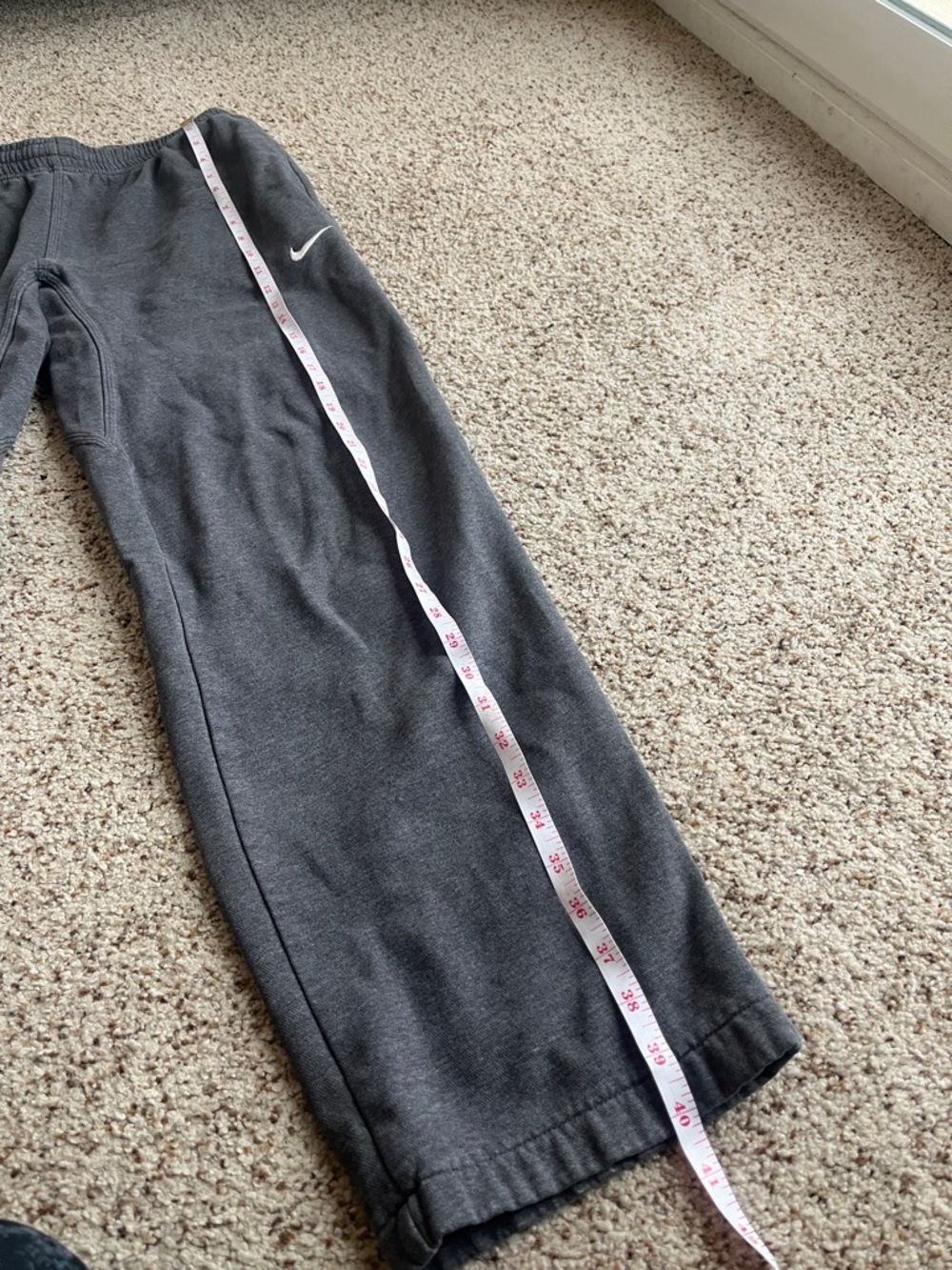 Nike mens Gray Sweatpants with White Swoosh - Picture 8 of 9